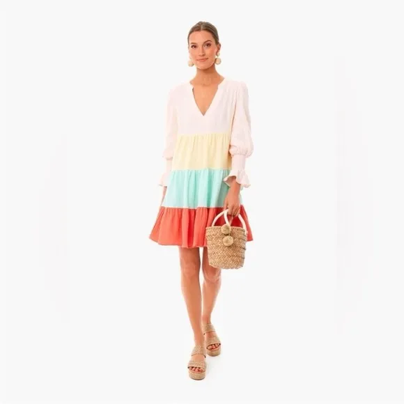 Tuckernuck Pomander Place Kenzo Long Sleeve Tiered Mini Sorbet Pastel Size Small