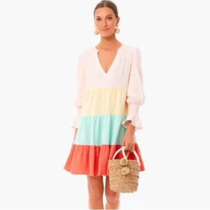 Tuckernuck Pomander Place Kenzo Long Sleeve Tiered Mini Sorbet Pastel Size Small