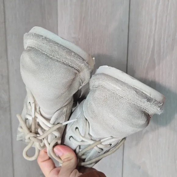 Ugg Australia Kids Girls High Top Leather Sheepskin sneakers shoes boots sz 1