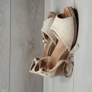 Ugg Australia Women Espadrille Wedge Lace Up Sandals shoes sz 9.5