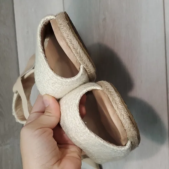 Ugg Australia Women Espadrille Wedge Lace Up Sandals shoes sz 9.5