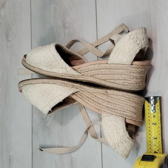 Ugg Australia Women Espadrille Wedge Lace Up Sandals shoes sz 9.5