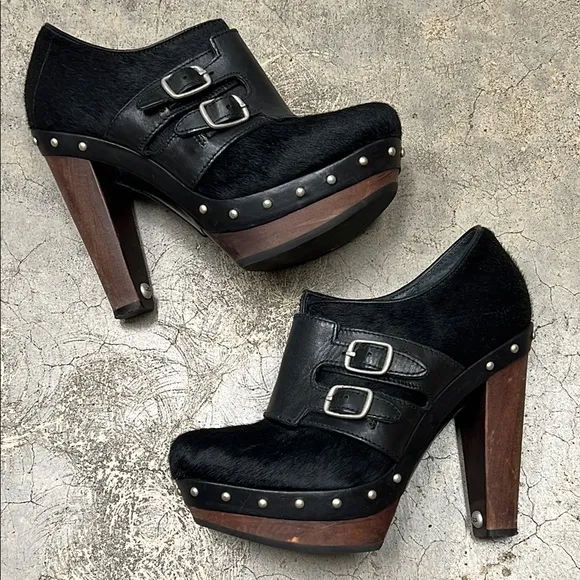 UGG Black Chunky Heeled Booties