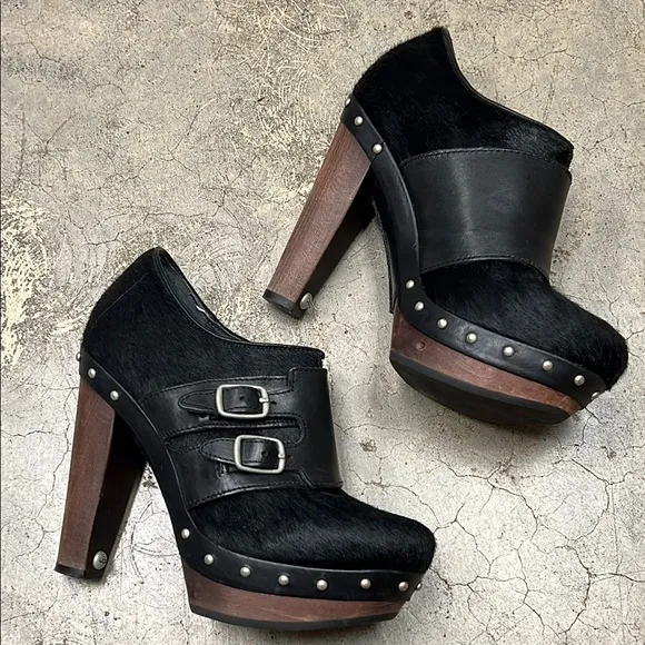 UGG Black Chunky Heeled Booties