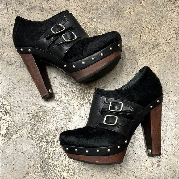 UGG Black Chunky Heeled Booties