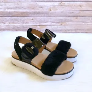 UGG Black Le Fluff Platform Sandals