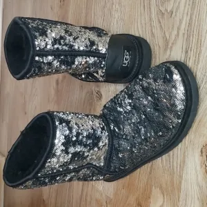 UGG Black Silver Sequin Boots