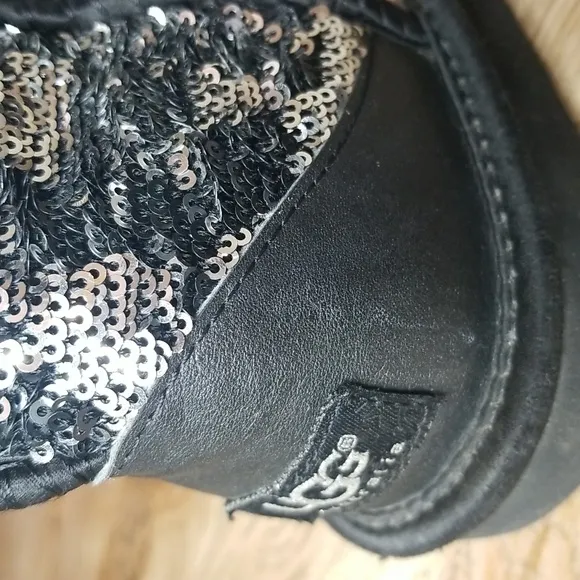 UGG Black Silver Sequin Boots