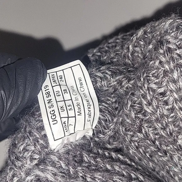 Ugg Cardy knit charcoal grey boots, sz 7, EU 38