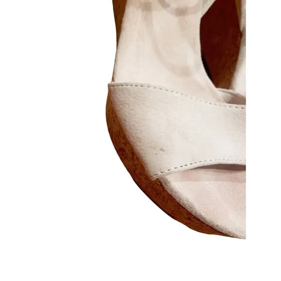 UGG D'Alessio Platform Wedge Sandals Tan Suede Size 10