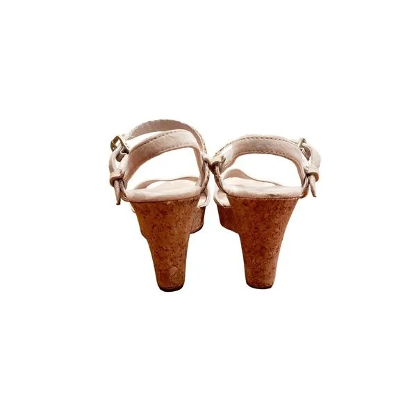 UGG D'Alessio Platform Wedge Sandals Tan Suede Size 10
