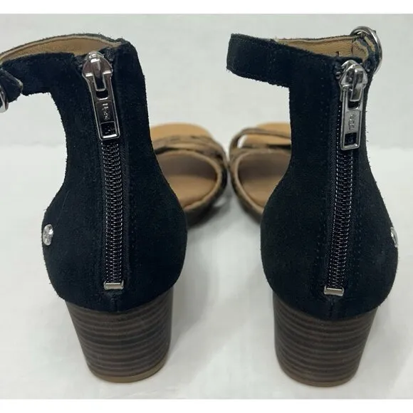 Ugg Eugenia Wedge Zip Hook Loop Sandals Shoes Women’s 7 Leopard Print Calf Hair