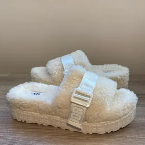 Ugg Fluffita slide shearling plateform sandals 8