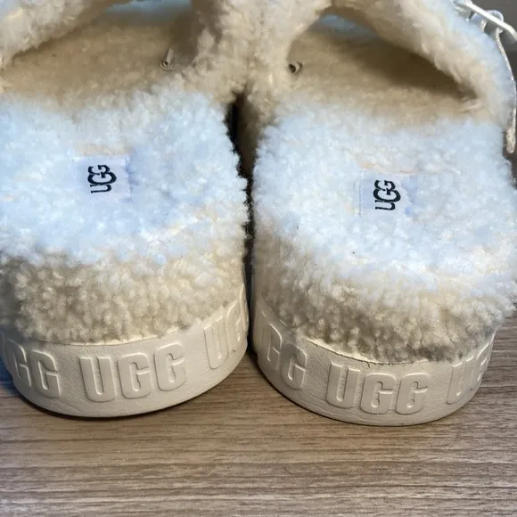 Ugg Fluffita slide shearling plateform sandals 8