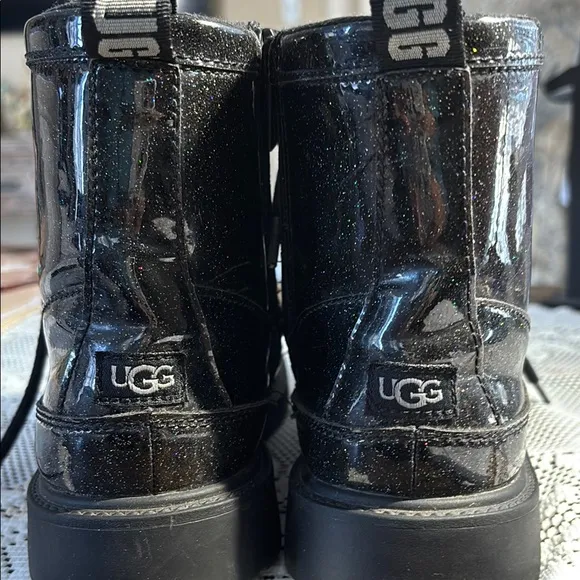 UGG Kids Black Glitter Boots