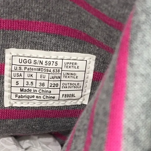 UGG LO PRO-BUTTON PLAID DOWN FLANNEL DENIM BOOTS WOMEN LOGO GRAY COLOR SIZE 5 **