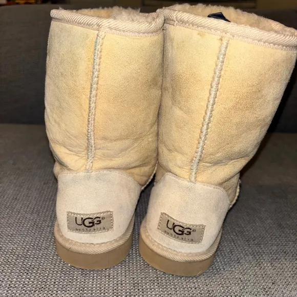 UGG tan brown boots with fuzz liner, size 5