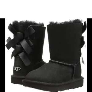 UGG Toddlers Bailey Bow II Boots Black Size 6C