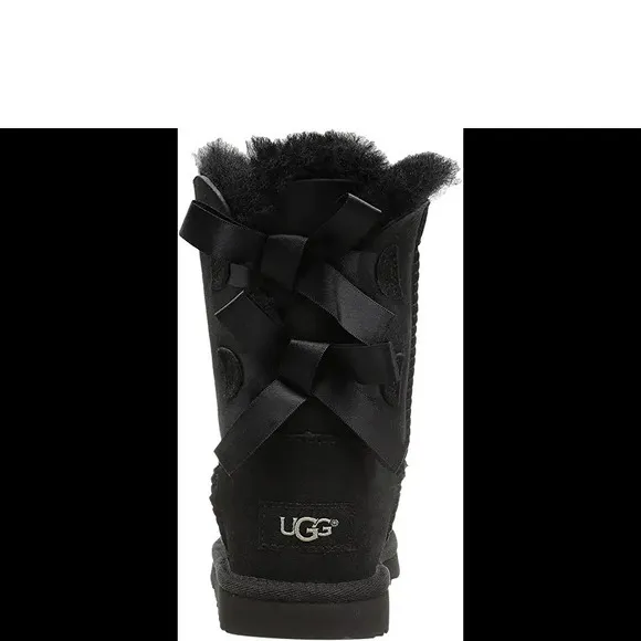 UGG Toddlers Bailey Bow II Boots Black Size 6C