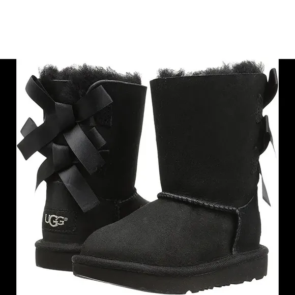 UGG Toddlers Bailey Bow II Boots Black Size 6C