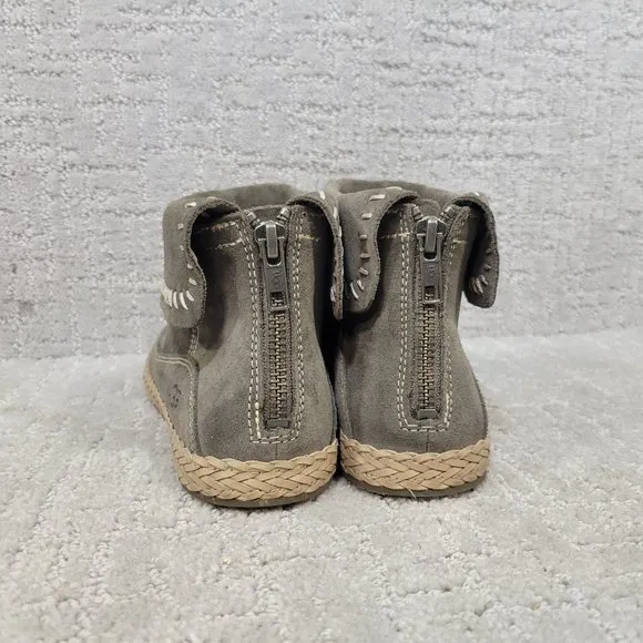 Ugg Varney Women's Size US 6 Gray Moccasin Suede Ankle Boho Bootie Shoes 1104653