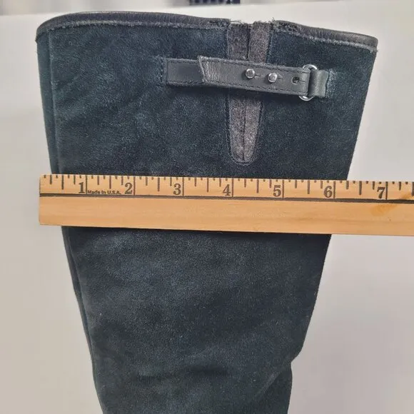 Ugg Women's Black Leather &amp; Suede Wedge Knee-High Boots S/N 1005266 US Size 9