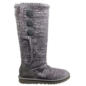 UGG Women's Cardy Gray Metallic Pull On Winter Boot Size US 7