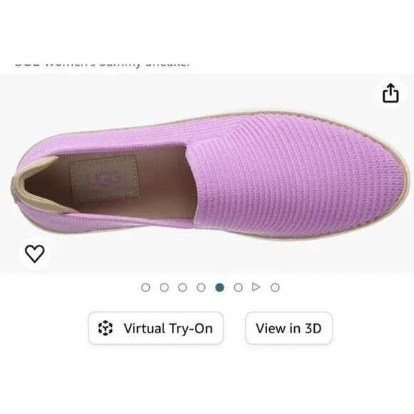 UGG Women's Sammy Slip On Sneaker Size 6.5 Pink Brown Rib Knit Comfortable