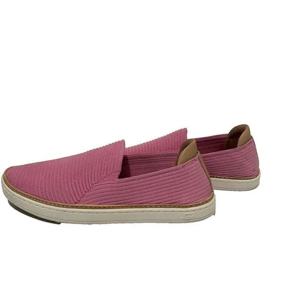 UGG Women's Sammy Slip On Sneaker Size 6.5 Pink Brown Rib Knit Comfortable