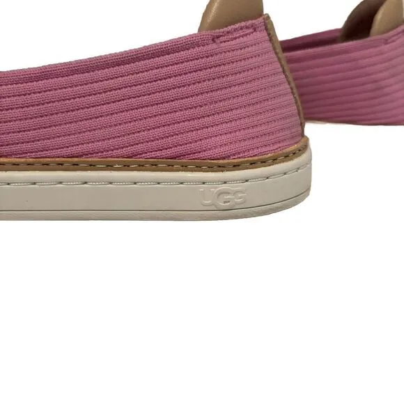 UGG Women's Sammy Slip On Sneaker Size 6.5 Pink Brown Rib Knit Comfortable
