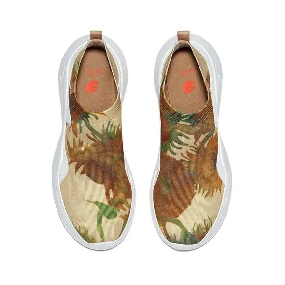 UIN Women's Walking Shoes Casual Chunky Sneaker (Van Gogh Sunflowers Palma II)