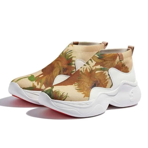 UIN Women's Walking Shoes Casual Chunky Sneaker (Van Gogh Sunflowers Palma II)