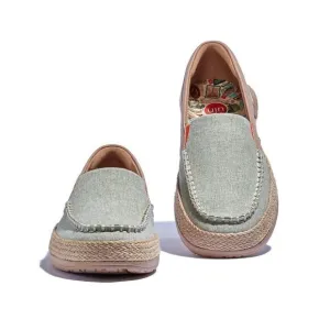 UIN Women's Espadrilles Knitted Casual Shoes (Light Green Marbella V)