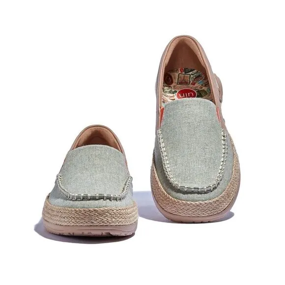 UIN Women's Espadrilles Knitted Casual Shoes (Light Green Marbella V)