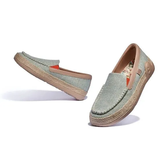 UIN Women's Espadrilles Knitted Casual Shoes (Light Green Marbella V)