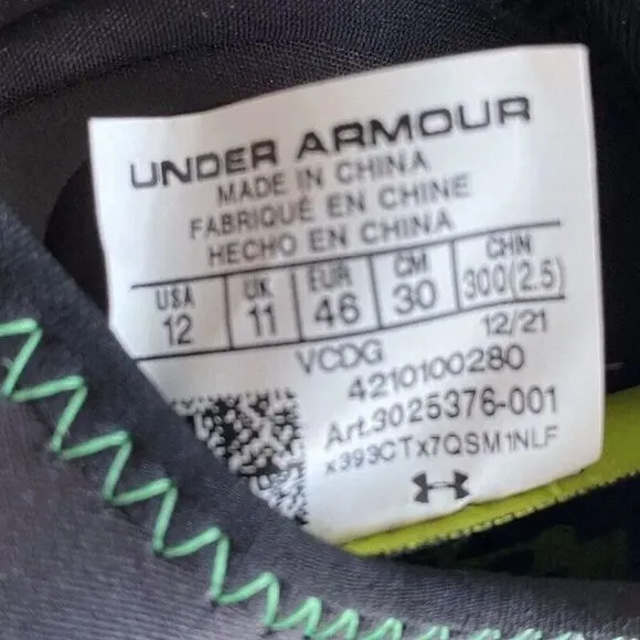 Under Armour Spotlight Lux MC LE Slime Football Cleats 3025376-001 Men Sz 12 NEW