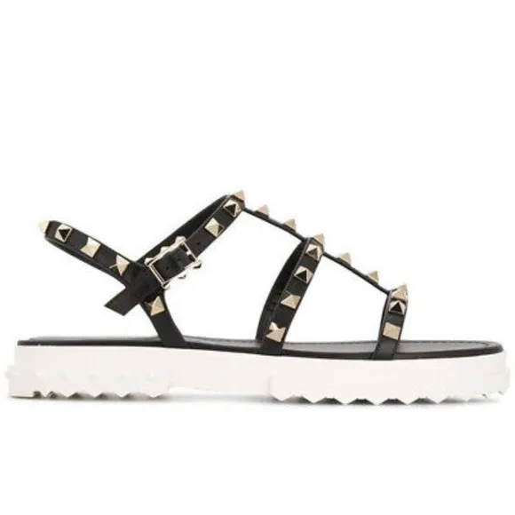 Valentino Garavani Rockstud platform leather sandals, 35.5
