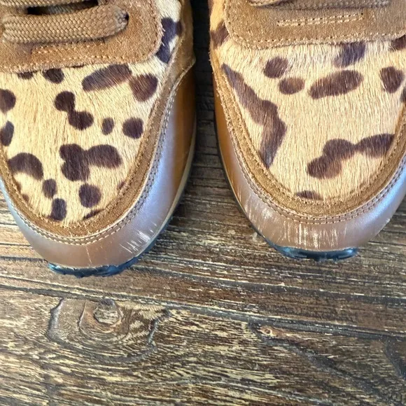 Valentino Valentino Garavani Pony Hair Leopard Print Rockstud Trainers Size 8