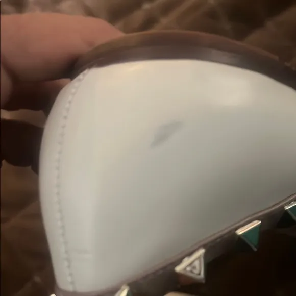 Valentino White Rockstud Flats