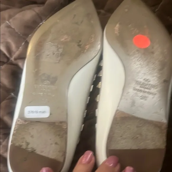 Valentino White Rockstud Flats