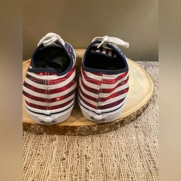 Vans Authentic (Custom) Red/White/Blue Patriotic Mens Size 11 Skate