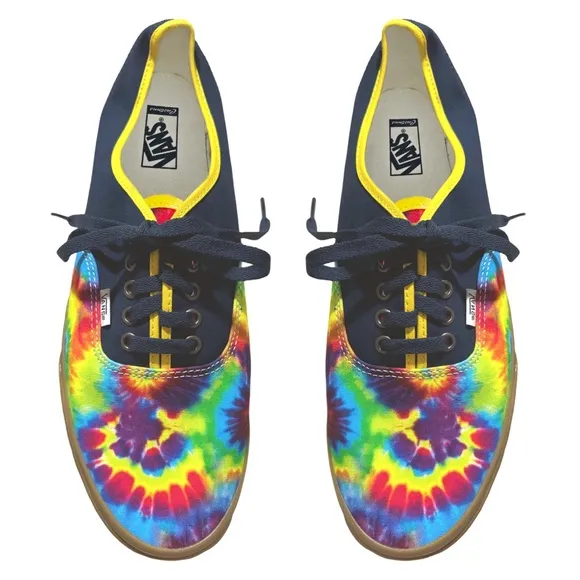 VANS • Authentic Custom Tie Dye Sneakers Hippie Festival Bohemian Vibrant Shoes