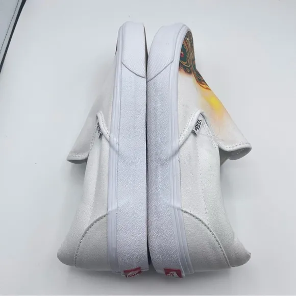 Vans Classic Slip On Big Reveal True White/Paisley Skate Shoes Unisex W/10.5 M/9