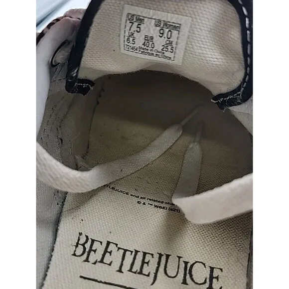 Vans Custom Series BEETLEJUICE~Lace Up~Unisex~Men’s 7.5~Women’s 9~