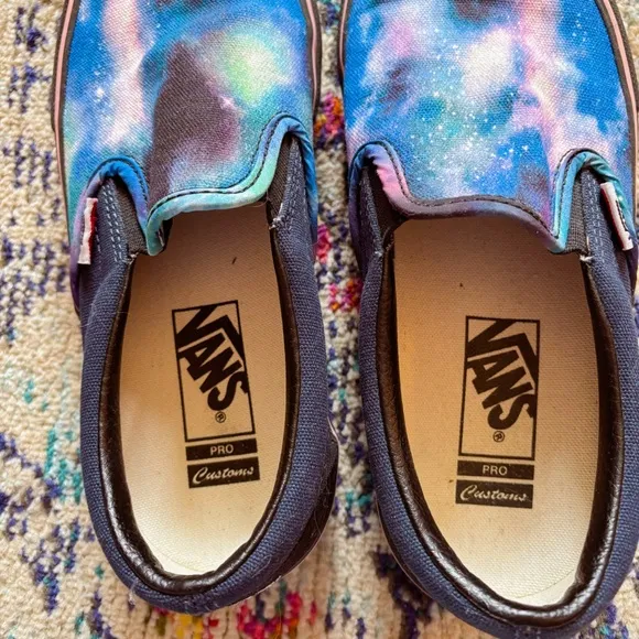 Vans Custom Slip-Ons Galaxy Printed Sneakers 💙