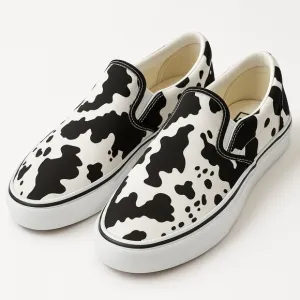 Van's Customs Classic Cow Print Slip-On Shoe NEW No Tags men's 7, Women's 8.5