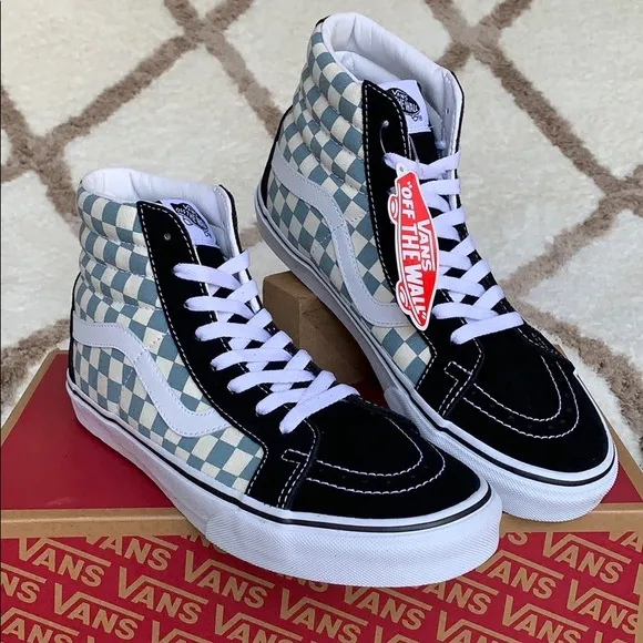 VANS Men’s Sk8-Hi REISSUE CHECKERBOARD BLK/Citadel Sneakers
