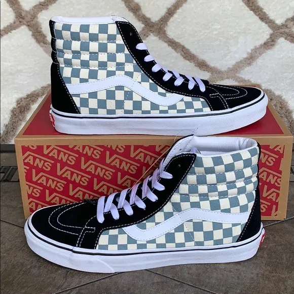 VANS Men’s Sk8-Hi REISSUE CHECKERBOARD BLK/Citadel Sneakers
