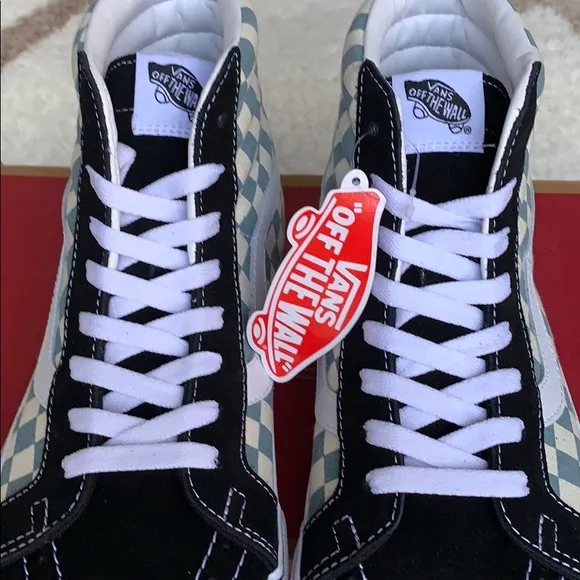 VANS Men’s Sk8-Hi REISSUE CHECKERBOARD BLK/Citadel Sneakers