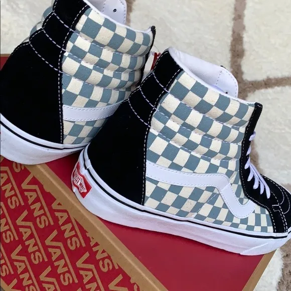 VANS Men’s Sk8-Hi REISSUE CHECKERBOARD BLK/Citadel Sneakers
